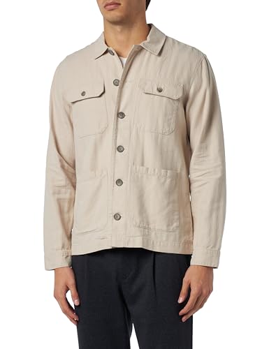 Casual Friday Herren CFJacobs 0080 Linen Shacket Jacke, 154503/Chateau Gray, M von CASUAL FRIDAY