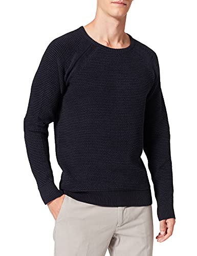 Casual Friday Herren Kristian Bubble Crew Neck Knit Pullover, 193923/Navy Blazer, M von CASUAL FRIDAY