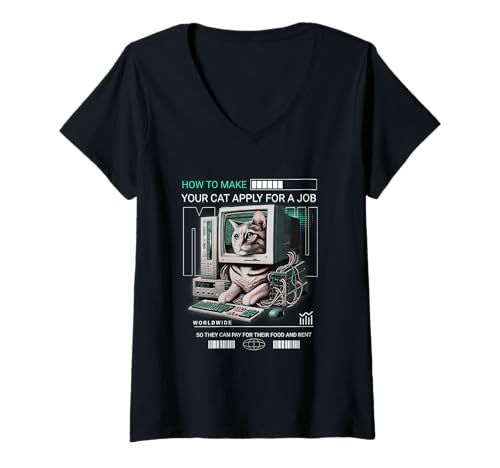Damen Lustige Katzen-Zitate, Haustier-Katze, die herumliegend T-Shirt mit V-Ausschnitt Damen Lustige Katzen-Zitate, Haustier-Katze, die herumliegend T-Shirt mit V-Ausschnitt von CAT OWNER CLOTHING