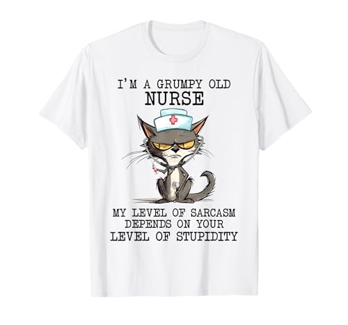 Lustige Katze Grumpy Nurse Sarcasm Cat Zitat Krankenschwester Lustige Damen T-Shirt Lustige Katze Grumpy Nurse Sarcasm Cat Zitat Krankenschwester Lustige Damen T-Shirt von CAT TEES CO