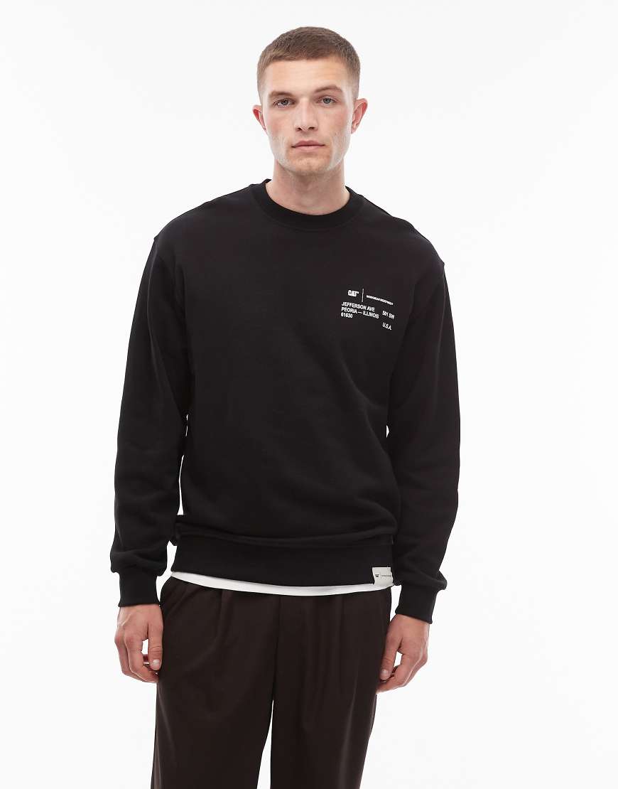 CAT - WWR - Locker sitzendes Sweatshirt aus 300 g/m² schwerem Material in Schwarz mit Rundhalsausschnitt von CAT WWR