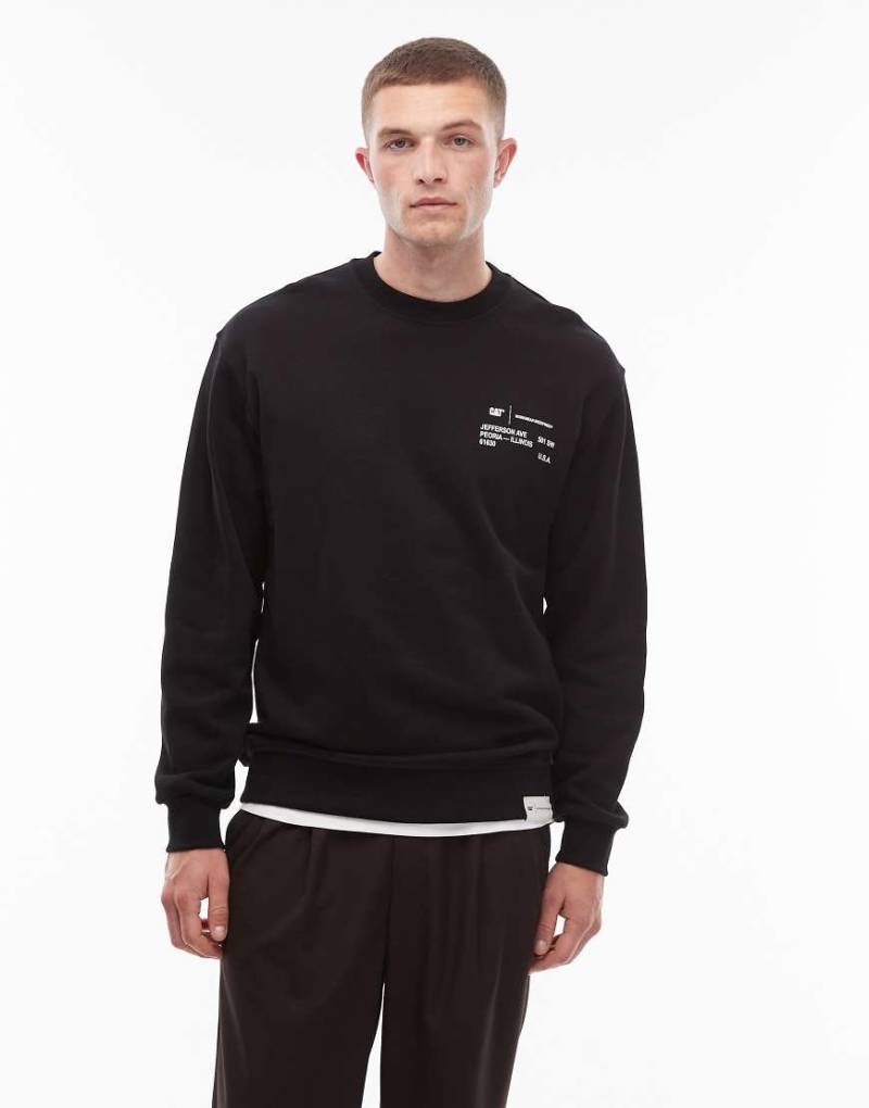 CAT - WWR - Locker sitzendes Sweatshirt aus 300 g/m² schwerem Material in Schwarz mit Rundhalsausschnitt von CAT WWR