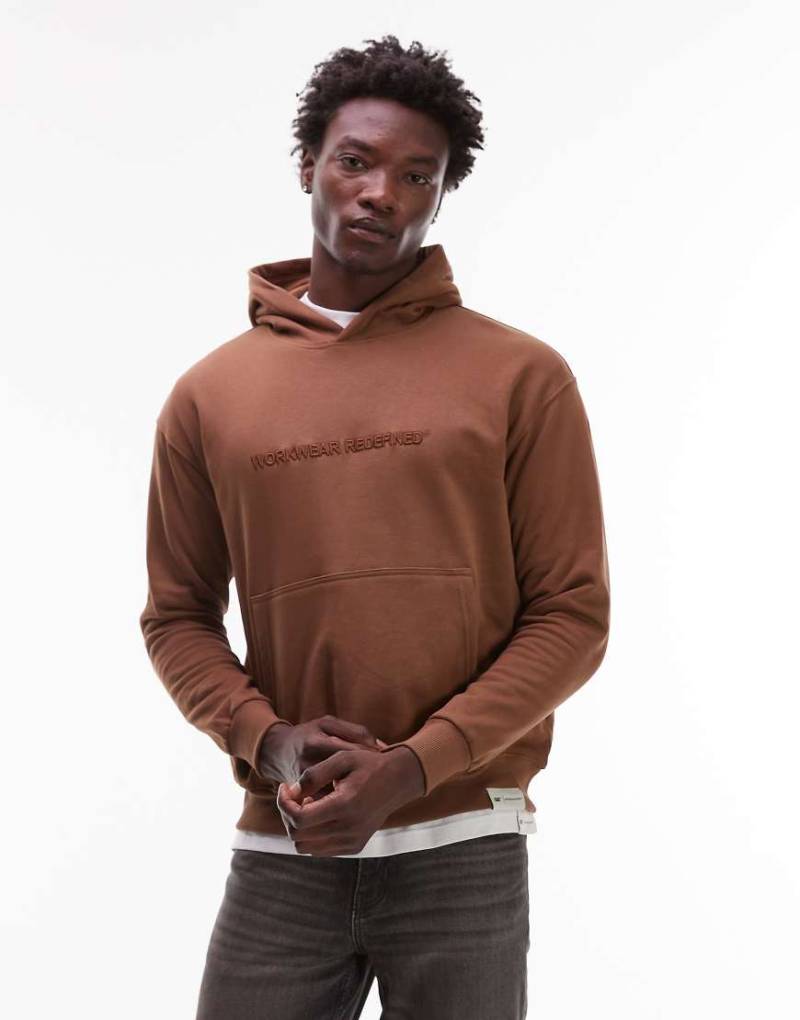 CAT - WWR - Loose-Fit-Kapuzenpullover in Braun mit Logo-Stickerei, 300 g/m²-Brown CAT - WWR - Loose-Fit-Kapuzenpullover in Braun mit Logo-Stickerei, 300 g/m²-Brown von CAT WWR