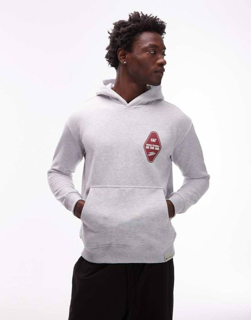 CAT - WWR - Loose-Fit-Kapuzenpullover in Hellgrau mit Logo-Grafik, 300 g/m²- von CAT WWR