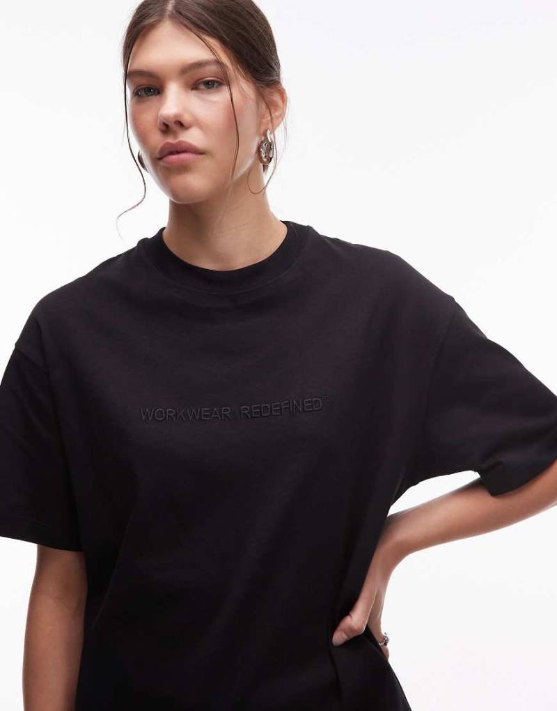 CAT - WWR - Loose-Fit-T-Shirt in Schwarz mit Logo-Stickerei, 180 g/m² von CAT WWR