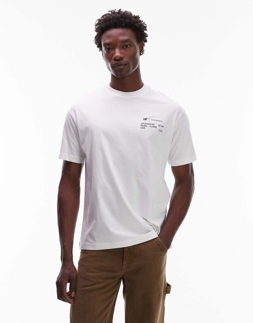 CAT - WWR - Loose-Fit-T-Shirt in Weiß mit Logo, 180 g/m² von CAT WWR