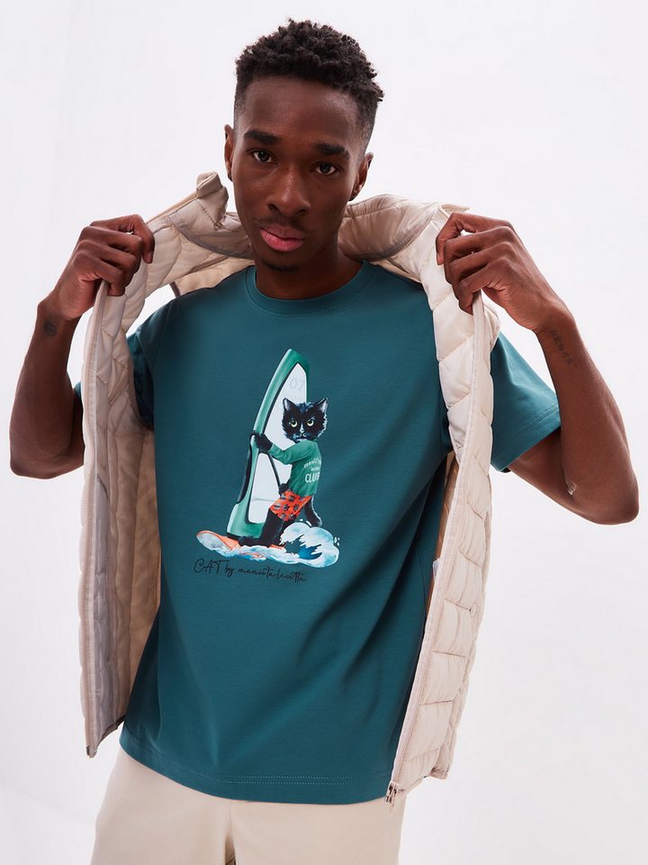 CAT by maniita lacitta Kurzarmshirt SURFER CAT (1-tlg) mit modernem Frontprint von CAT by maniita lacitta