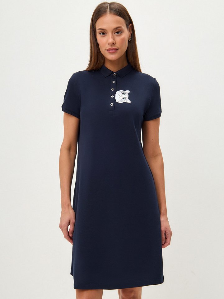 CAT by maniita lacitta Shirtkleid Polokleid mit Katzenkopf-Stickerei (1-tlg) figurbetont von CAT by maniita lacitta