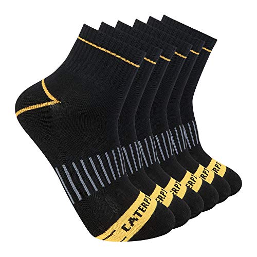 CAT Catepillar Men's 6-Pack Half Cushioned Quarter Socks, Black, XX-Large von CAT