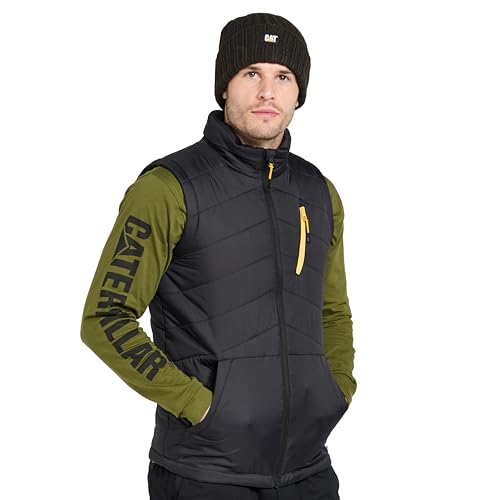 CAT Caterpillar Workwear Essentials Steppweste für Herren, Schwarz, XXL von CAT