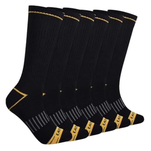 CAT Herren Half Cushioned Pack Crew-Socken, Schwarz, Medium (6er CAT Herren Half Cushioned Pack Crew-Socken, Schwarz, Medium (6er von CAT