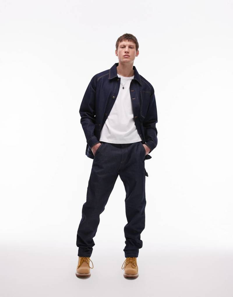 CAT - WWR - Carpenter-Jeans aus Raw-Denim in verwaschenem Blau, Kombiteil von CAT WWR