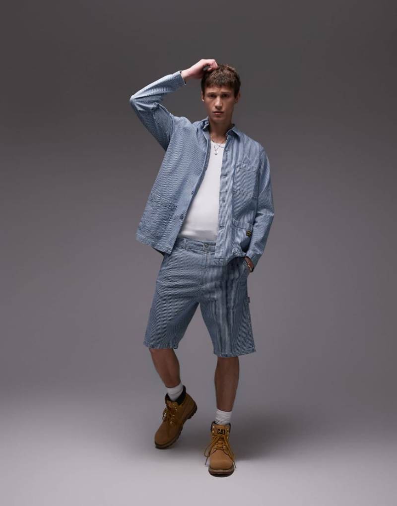 CAT - WWR - Carpenter-Shorts mit Hickory-Streifen-Blau von CAT WWR