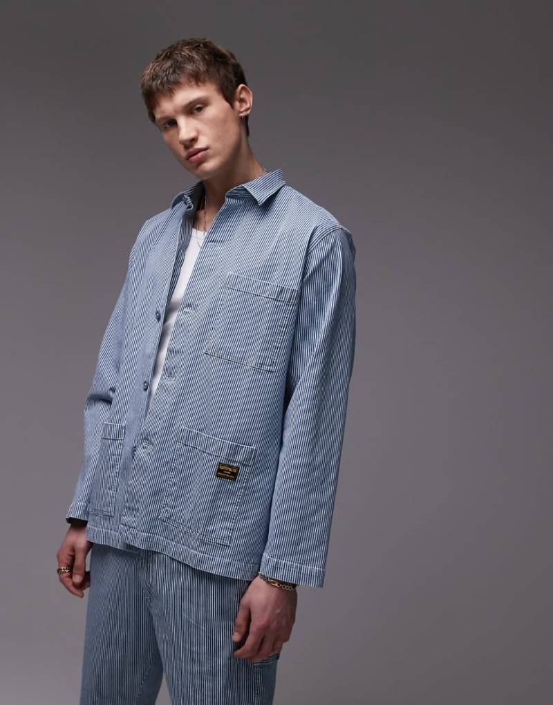 CAT - WWR - Chore-Jeansjacke mit Hickory-Streifen-Blau von CAT WWR