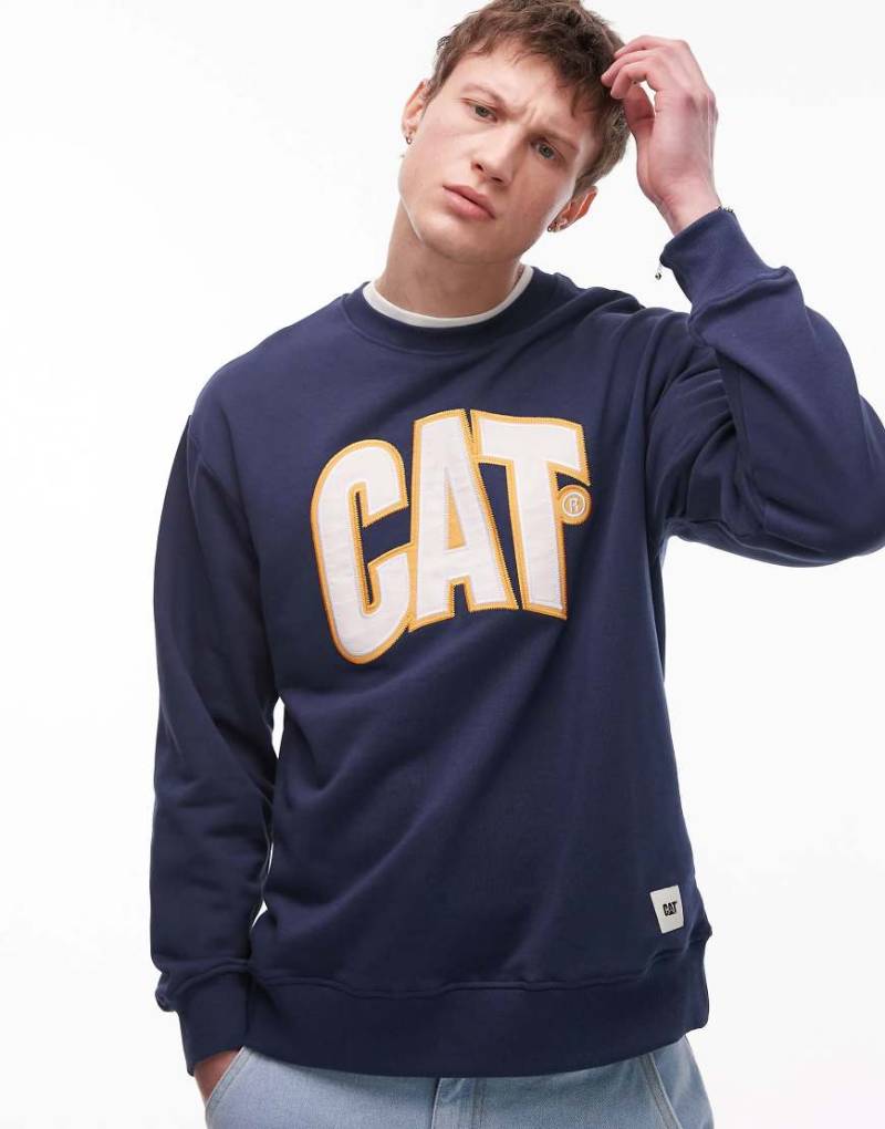 CAT - WWR - Sweatshirt in Marineblau mit Logo-Stickerei von CAT WWR
