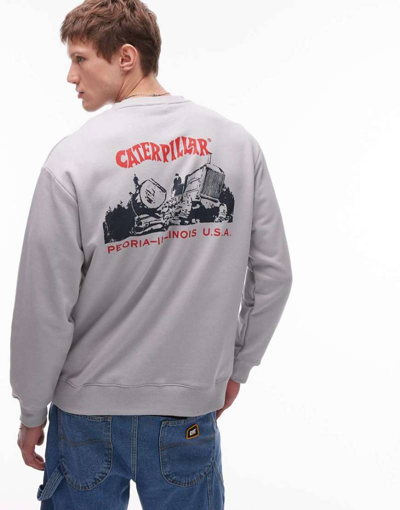 CAT - WWR - Sweatshirt in Steingrau mit Rückenprint-Weiß von CAT