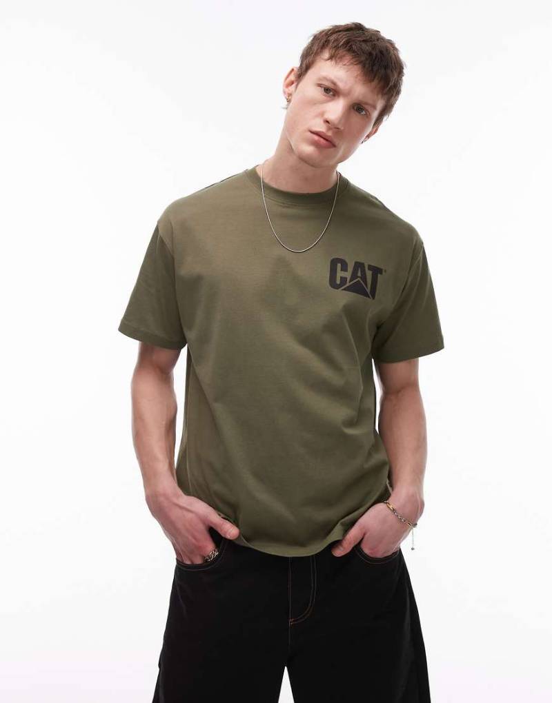 CAT - WWR - T-Shirt in Khaki mit Logo-Detail-Grün von CAT WWR