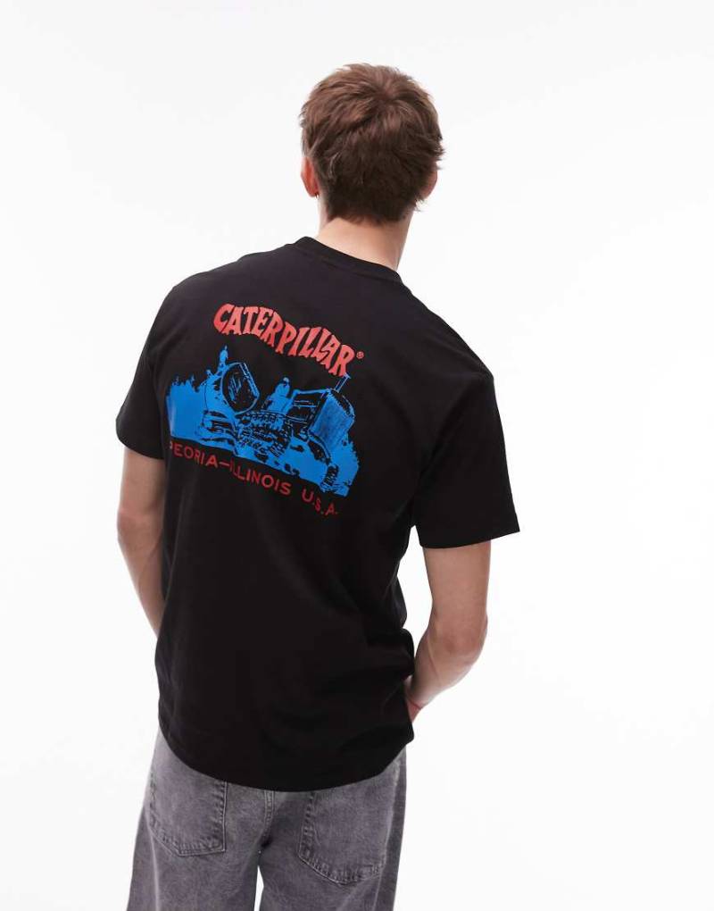 CAT - WWR - T-Shirt in Schwarz mit Rückenprint von CAT WWR