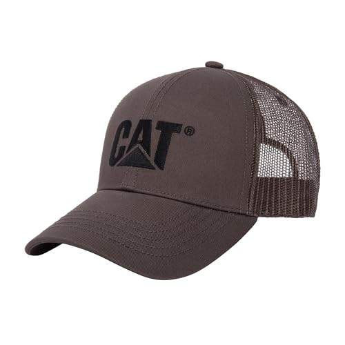 Cat erpillar Herren Mütze mit erhöhtem Logo und gestickter Vorderseite und kontrastierendem Netzrücken mit Kunststoff-Snapback-Verschluss, Magnet, Einheitsgröße von CAT