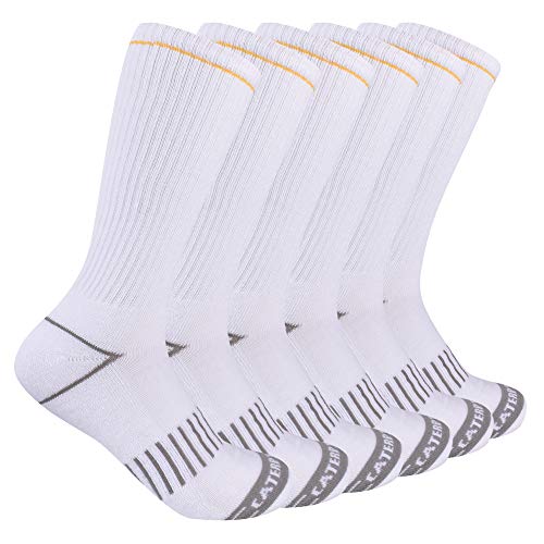 Catepillar Men's 6-Pack Half Cushioned Crew Socks, White, Large von Caterpillar