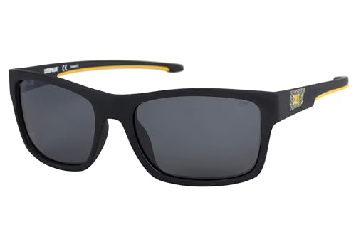 Caterpillar Men's Coder Polarized Sunglasses Square, Rubberized Matte Black, 60 mm von CAT