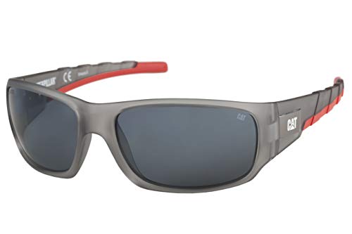 Caterpillar Men's Coffer Polarized Sunglasses Rectangular, Matte Gray Crystal, 63 mm von CAT
