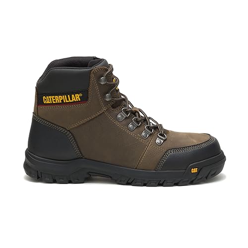 Caterpillar Men's Outline Steel Toe Work Boot, Dark Gull Grey, 9 W US von CAT