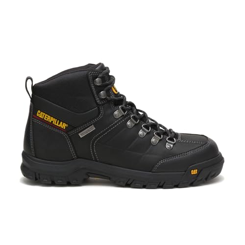 caterpillar Hombres Stahlzehen Schuhe Schnuersenkel Leder Sicherheitsschuhe Schwarz Groesse 10.5 US /44.5 EU von CAT