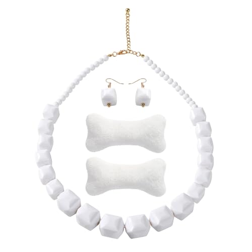 CATASTRBT 5 Stück Wilma Feuerstein Kostüm Knochenkette Knochen Haarspange Ohrringe Flintstones Höhlenmensch Kostüm Steinzeit Zubehör Damen Mädchen für Halloween, Karneval CATASTRBT 5 Stück Wilma Feuerstein Kostüm Knochenkette Knochen Haarspange Ohrringe Flintstones Höhlenmensch Kostüm Steinzeit Zubehör Damen Mädchen für Halloween, Karneval von CATASTRBT