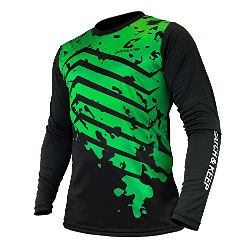 CATCH & KEEP Torwarttrikot Green Protection I Torwarttrikot Herren & Damen I Torwarttrikot Kinder mit Polsterungen an den Ellbogen I Atmungsaktives Material I Gr. 140 von CATCH & KEEP