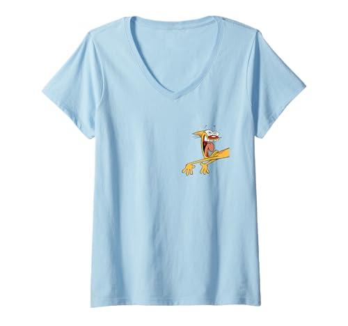 Damen Catdog Best of Both Worlds Retro Cat Character Left Chest T-Shirt mit V-Ausschnitt Damen Catdog Best of Both Worlds Retro Cat Character Left Chest T-Shirt mit V-Ausschnitt von CATDOG