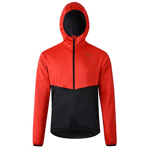 CATENA Damen&Herren Wasserdichte Sportjacke Winddichte Trainingsjacke Thermo Fleece Outdoor-Winterjacke mit Kapuze für Laufen,L Radsport Wandern von CATENA