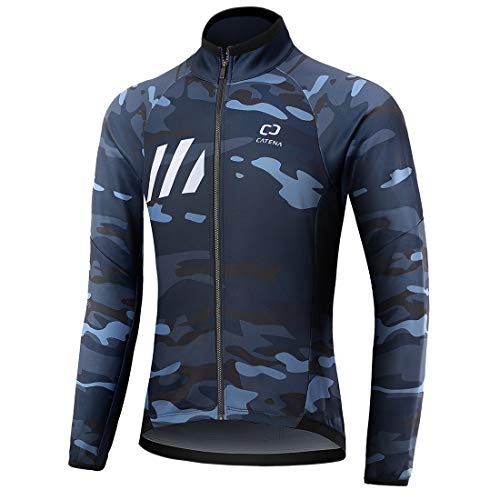 CATENA Herren Fahrradtrikot Winter Thermo Radtrikot Fharradjacke Atmungsaktive Sportbekleidung für Radfahren Laufen Outdoor von CATENA