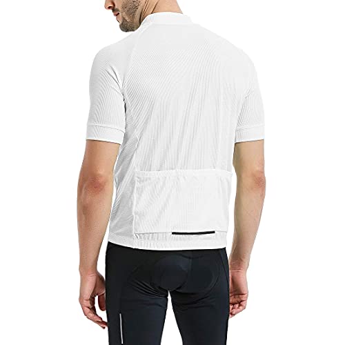 Catena Herren Radtrikot Kurzarm Shirt Laufshirt Feuchtigkeitstransport Workout Sport T-Shirt - Weiß - X-Groß von CATENA