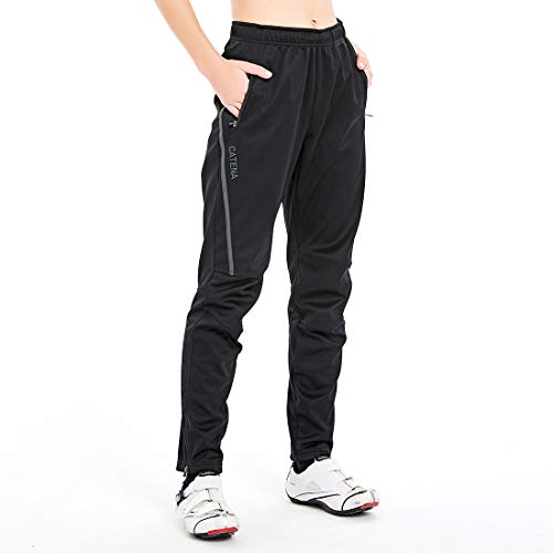 CATENA Fahrradhose Winter Damen Wasserabweisend Softshellhose Wanderhose Winddicht Outdoorhose Fleece Warm Thermohose Skihose Trekkinghose,M von CATENA