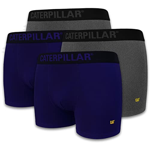 Caterpillar CAT Boxershorts Herren Boxer Short Blau/Grau | Größen M, L, XL, XXL, 3XL | Retro Shorts Unterhosen | 4er | 8er | 12er Pack (DE/NL/SE/PL, Alphanumerisch, M, Regular, Regular, 8, Blau/Grau) von Caterpillar