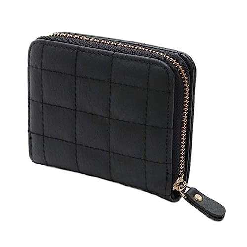 CATIEBYE 1 PC Studenten Mini Wallet Bestickte Quadratische Pu-münztasche Geldbörsenkarten-Tasche Wechseln (schwarz) von CATIEBYE