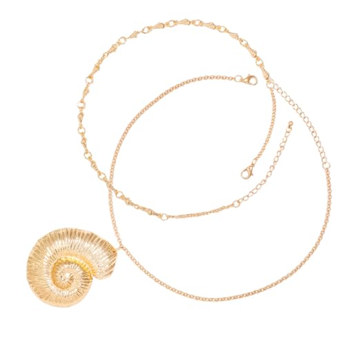 CATIEBYE 1 Satz Kreatives Anhänger Halskette Gold Stilvolle Muschelkette für Männer Dekoration für Zuhause oder Auto für Strand und Urlaubslooks von CATIEBYE