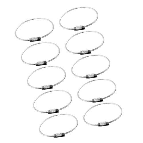 CATIEBYE 10stücke Stahlseil Schlüsselringe Robuste Schlüsselanhänger Für Gepäckanhänger Und Id-Tag Halter Für Täglichen Gebrauch Einfach Zu Bedienen Und Langlebig von CATIEBYE