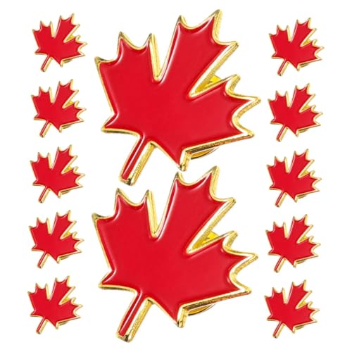 CATIEBYE 12 Stück Tag Ahornblatt Brosche Metall Emaille Anstecknadel für Kleidung Taschen Hüte Patriotic Souvenir für Kanadische Feiertage von CATIEBYE