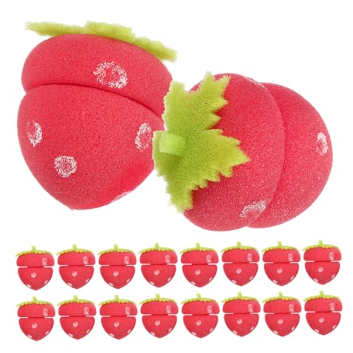 CATIEBYE 18 Stück Teiliges Soft Haarwickler für Frauen Erdbeerförmige Schonende Heatless Lockenwickler Sanftes Curling Tool für Natürliche Schonende Locken Leichtes Reise Design von CATIEBYE