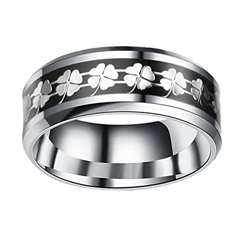 CATIEBYE 1Stück Titanstahl mit Vierblättrigem Kleeblatt Design für und Frauen Modischer Schmuck für Anlässe als Verlobungsring oder CATIEBYE 1Stück Titanstahl mit Vierblättrigem Kleeblatt Design für und Frauen Modischer Schmuck für Anlässe als Verlobungsring oder von CATIEBYE