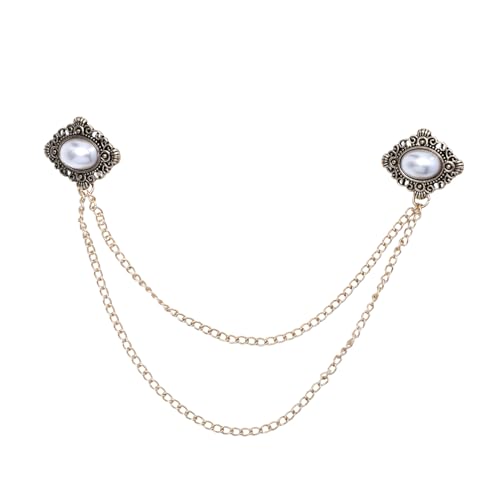 CATIEBYE 1Stück Vintage Anstecknadel für Herren Hochwertige Brosche mit Kette Elegantes Design für Anzüge Taschen Schals Perfektes für Besondere Anlässe von CATIEBYE