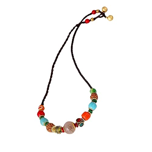 CATIEBYE Stylische Ethnische Halskette Mit Geflochtenem Anhänger Kurze Kette Für Damen Farbenfrohe Schmuckstücke Aus Naturstein Für Verschiedene Anlässe Und Outfits Geeignet von CATIEBYE