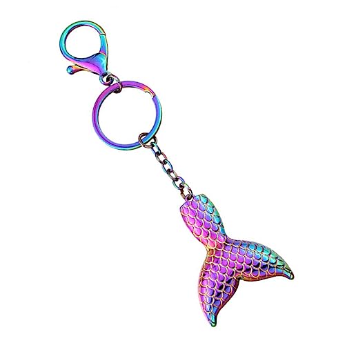 CATIEBYE 1stk Meerjungfrau Schlüsselanhänger Karabiner Schlüsselanhänger Spule Plüsch Sterling Aus Schlüsselanhänger Mit Meerjungfrauenflosse Irisierend Schild Frosch Einziehbar Legierung von CATIEBYE
