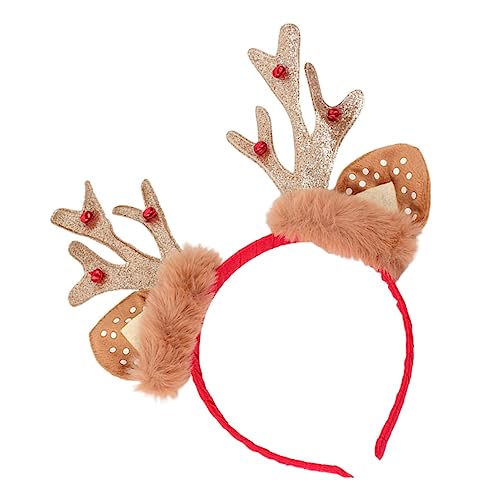CATIEBYE 1stk Weihnachtsstirnband Weihnachtsfeier Haarreifen Aus Rentiergeweih Rentier Ohren Hirschgeweih Haarband Rentiergeweih Für Kinder Geweih Stirnband Haarband Aus Hirschhorn Flanell von CATIEBYE