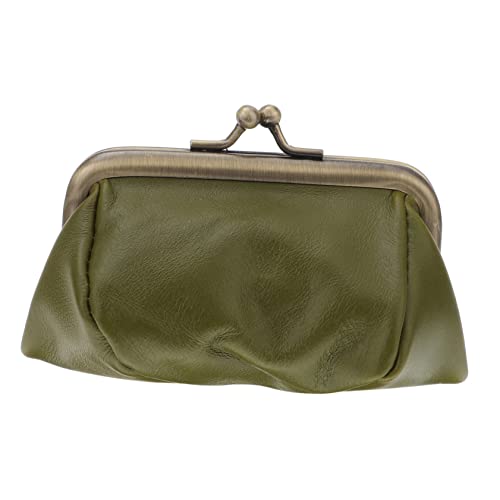 CATIEBYE 1stück Echtes Geldbörse Damen Münzfach Handgefertigt Grün Langlebig Und Leicht Für Reisen Oder Alltag Ausreichender Stauraum Für Münzen Und Karten von CATIEBYE