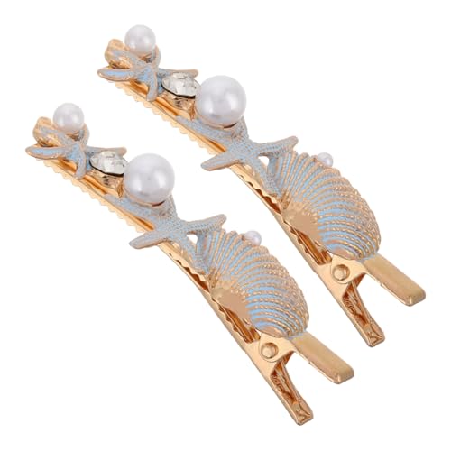 CATIEBYE 2stücke Haarschmuck Mit Seestern-design Koreanische Haarspangen Für Frauen Und Mädchen Duckbill Clips Für Meerjungfrau Kostüm Für Strand Und Alltag von CATIEBYE