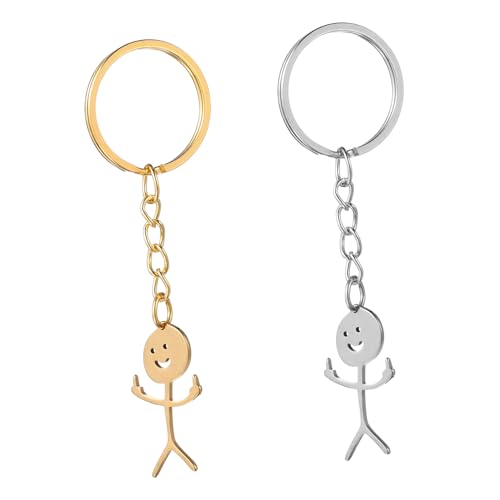 CATIEBYE 2stücke Lustige Doodle Schlüsselanhänger Kreative Schlüsselringe Für Männer Und Frauen Dual-Color Kombination Robustes Als Vielseitige Taschenanhänger von CATIEBYE