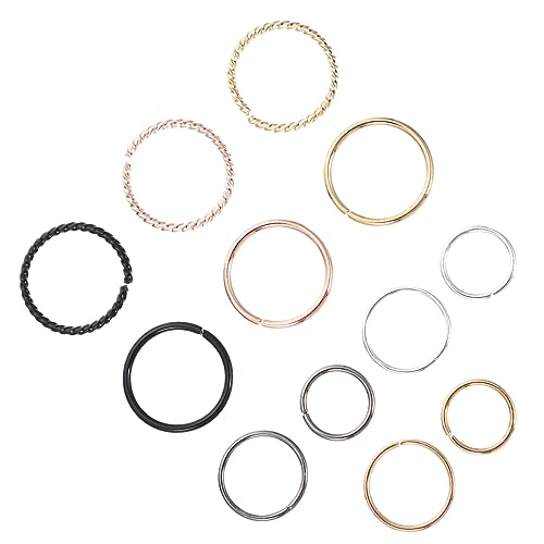 CATIEBYE 2 Sätze Kreative Nasenringe Leichtes Nahtloses Design Delikate Nasenpiercing Schmuck für Damen und Freunde Sicherer Halt Einfach Abnehmbar Modisches Nasenornament Set von CATIEBYE